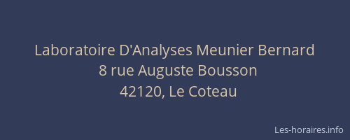 Laboratoire D'Analyses Meunier Bernard