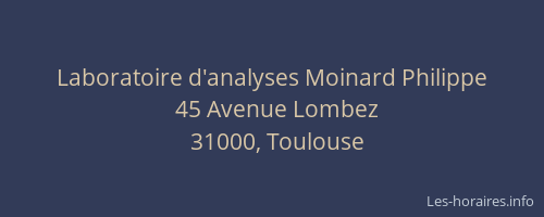 Laboratoire d'analyses Moinard Philippe