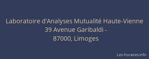Laboratoire d'Analyses Mutualité Haute-Vienne