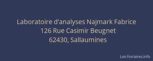 Laboratoire d'analyses Najmark Fabrice