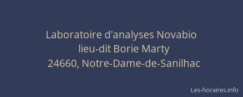 Laboratoire d'analyses Novabio
