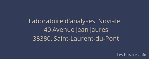 Laboratoire d'analyses  Noviale