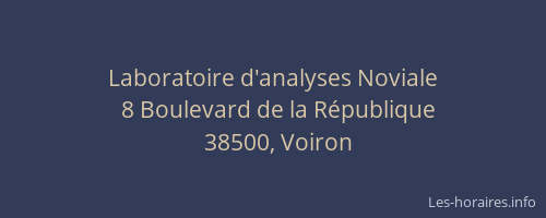 Laboratoire d'analyses Noviale