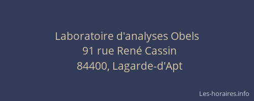 Laboratoire d'analyses Obels