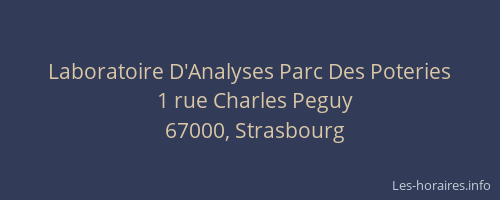 Laboratoire D'Analyses Parc Des Poteries