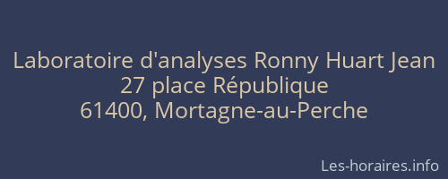 Laboratoire d'analyses Ronny Huart Jean