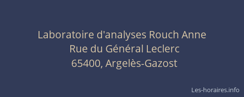 Laboratoire d'analyses Rouch Anne