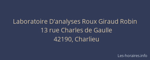 Laboratoire D'analyses Roux Giraud Robin