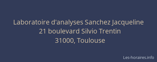 Laboratoire d'analyses Sanchez Jacqueline