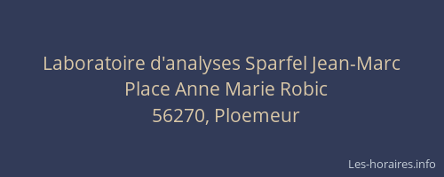 Laboratoire d'analyses Sparfel Jean-Marc