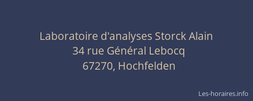 Laboratoire d'analyses Storck Alain