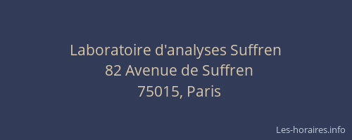Laboratoire d'analyses Suffren
