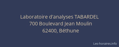 Laboratoire d'analyses TABARDEL