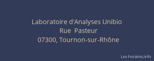 Laboratoire d'Analyses Unibio