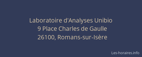 Laboratoire d'Analyses Unibio