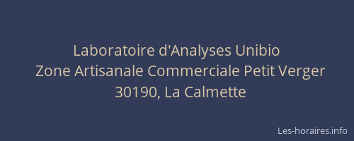 Laboratoire d'Analyses Unibio