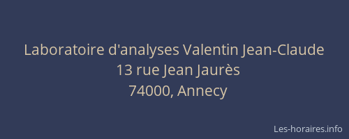 Laboratoire d'analyses Valentin Jean-Claude