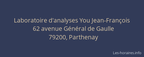 Laboratoire d'analyses You Jean-Fran&ccedil;ois