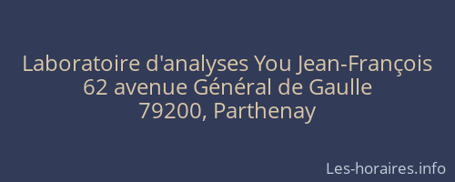 Laboratoire d'analyses You Jean-François