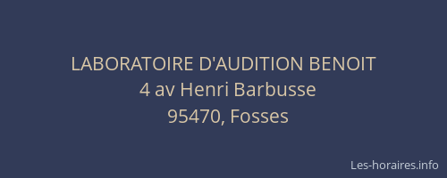 LABORATOIRE D'AUDITION BENOIT