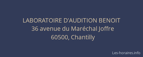 LABORATOIRE D'AUDITION BENOIT