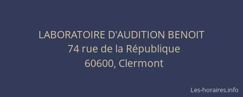 LABORATOIRE D'AUDITION BENOIT