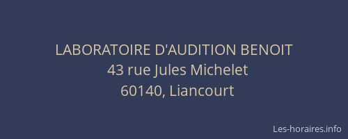 LABORATOIRE D'AUDITION BENOIT