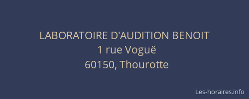LABORATOIRE D'AUDITION BENOIT