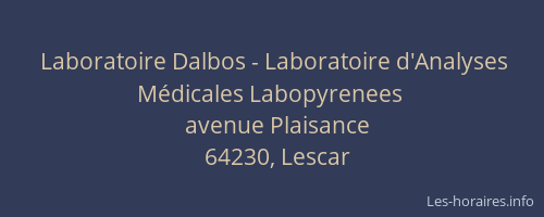 Laboratoire Dalbos - Laboratoire d'Analyses M&eacute;dicales Labopyrenees