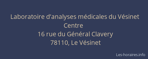 Laboratoire d’analyses m&eacute;dicales du V&eacute;sinet Centre