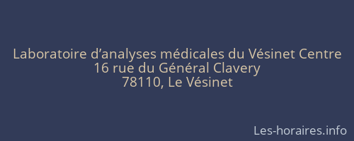 Laboratoire d’analyses médicales du Vésinet Centre