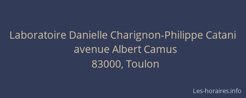 Laboratoire Danielle Charignon-Philippe Catani