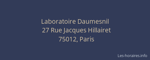 Laboratoire Daumesnil