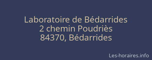Laboratoire de Bédarrides