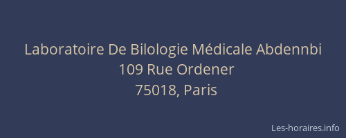 Laboratoire De Bilologie Médicale Abdennbi