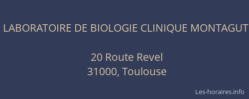 LABORATOIRE DE BIOLOGIE CLINIQUE MONTAGUT