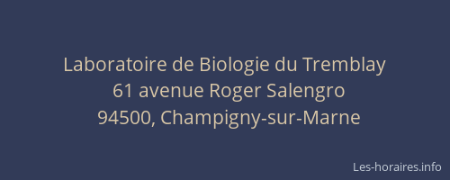 Laboratoire de Biologie du Tremblay