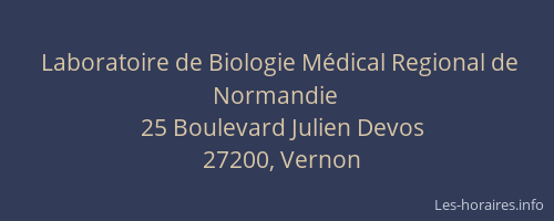 Laboratoire de Biologie M&eacute;dical Regional de Normandie