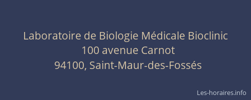 Laboratoire de Biologie M&eacute;dicale Bioclinic