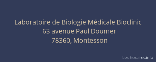 Laboratoire de Biologie M&eacute;dicale Bioclinic