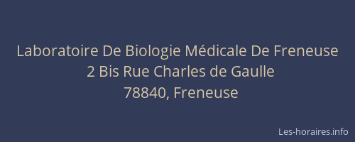 Laboratoire De Biologie M&eacute;dicale De Freneuse