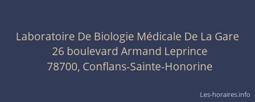 Laboratoire De Biologie Médicale De La Gare