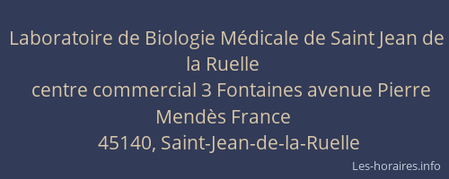 Laboratoire de Biologie Médicale de Saint Jean de la Ruelle
