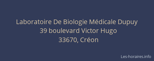 Laboratoire De Biologie M&eacute;dicale Dupuy