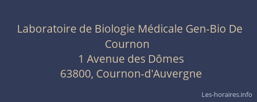 Laboratoire de Biologie Médicale Gen-Bio De Cournon