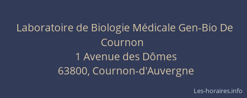Laboratoire de Biologie M&eacute;dicale Gen-Bio De Cournon