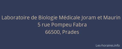 Laboratoire de Biologie M&eacute;dicale Joram et Maurin