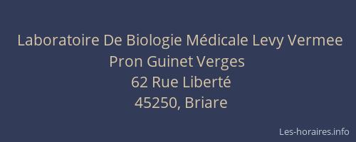 Laboratoire De Biologie Médicale Levy Vermee Pron Guinet Verges