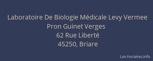 Laboratoire De Biologie M&eacute;dicale Levy Vermee Pron Guinet Verges