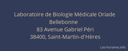 Laboratoire de Biologie Médicale Oriade Bellebonne